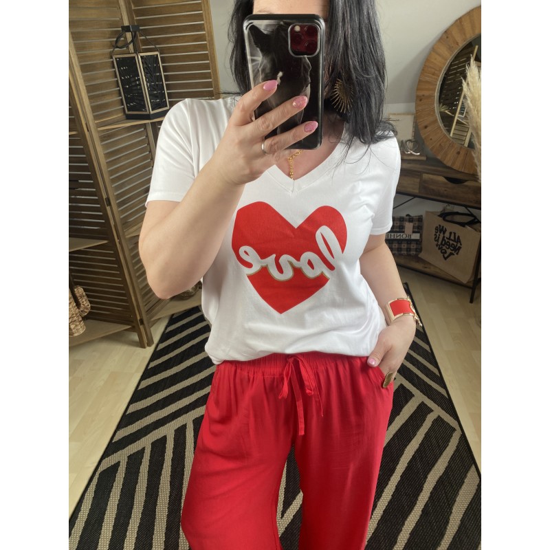 T shirt Love Rouge
