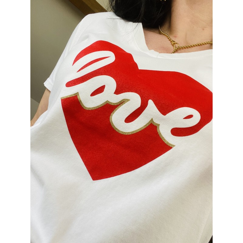 T shirt Love Rouge
