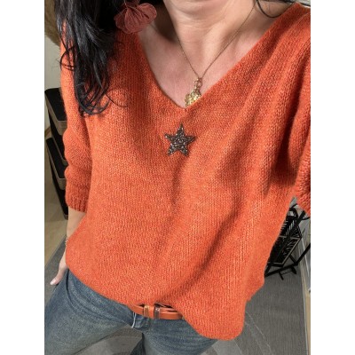 Pull Etoile Rouille