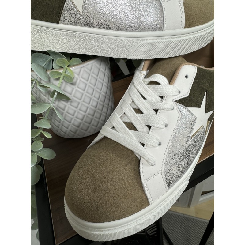 Sneakers kakie et beige